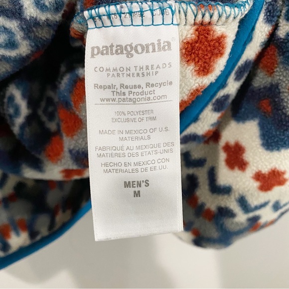 PATAGONIA Men’s Synchilla Snap-T Fleece Pullover Cliff Underwater Blue Size Med - Picture 12 of 13